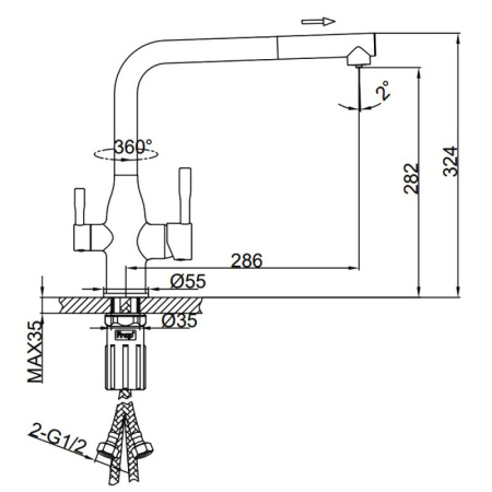 Kombi slavina FRAP F4396-39